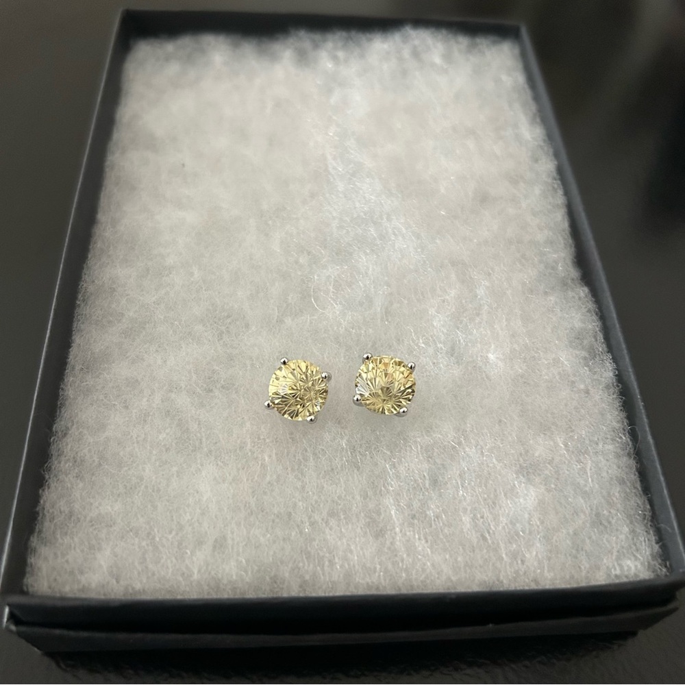 Citrine Stud Earrings in Sterling Silver